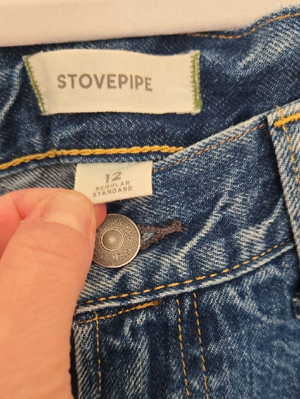 American Eagle AE77 Stovepipe wide leg jeans normcore quiet luxury size 12 - Picture 2 of 8